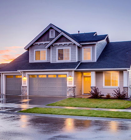 Residential home with shingle roof - M Thomas Roofing